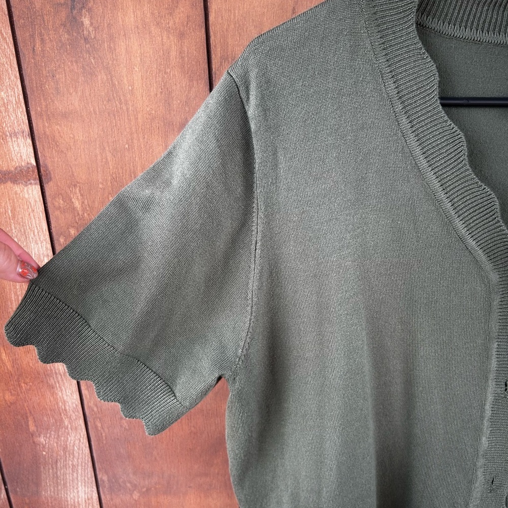 Green Button-Up Cardigan - Picture 2 of 4